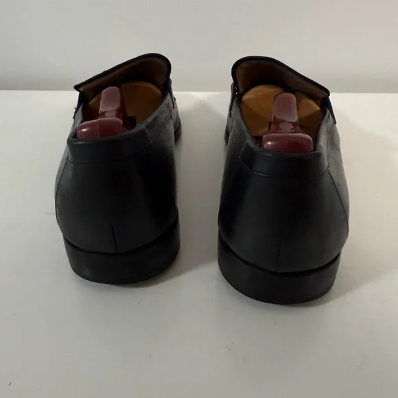 Salvatore Ferragamo Black Leather Loafers with Horsebit Detail